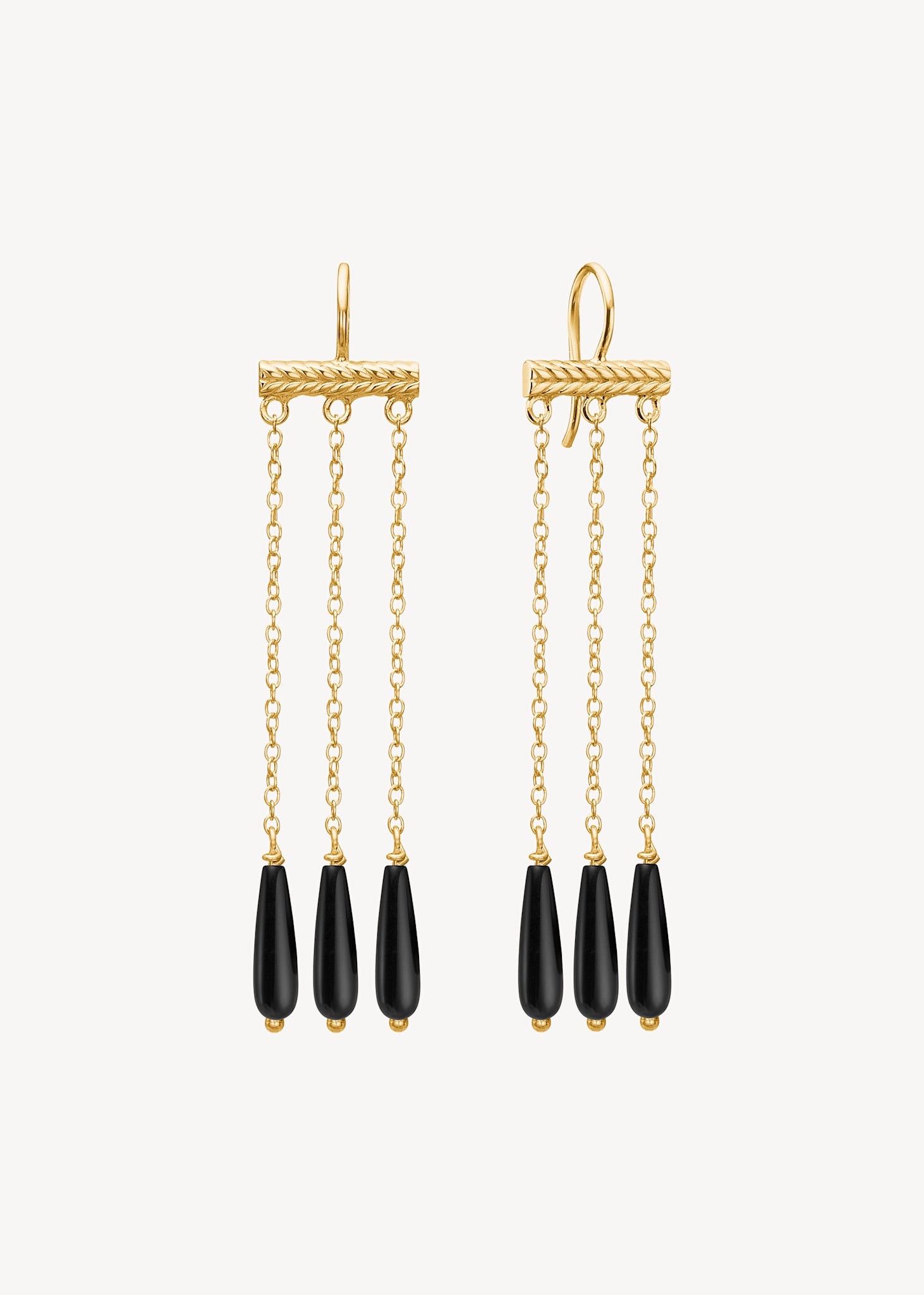 Talitha earrings with Black Agate - gold plated