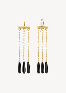 Talitha earrings with Black Agate - gold plated