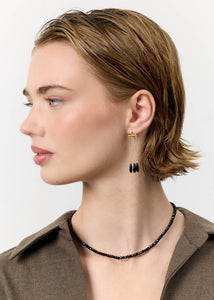 Donna beaded necklace with Black Spinel - gold plated
