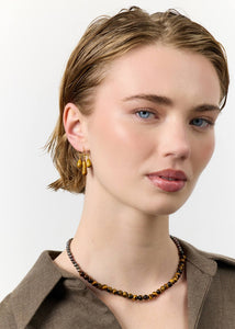 Mirage earrings with Tiger's Eye - gold plated