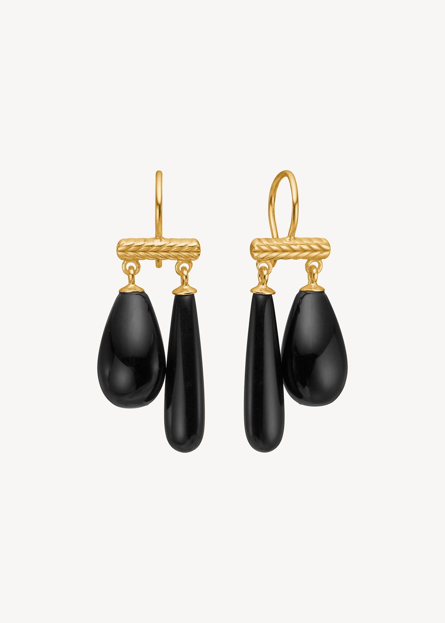 Cicero earrings with Black Agate - gold plated -