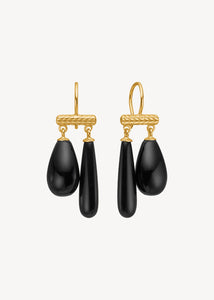 Cicero earrings with Black Agate - gold plated -