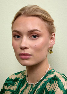 Mirage Earrings with Green Garnet - Gold Plated