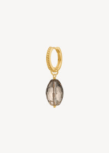 Hoops og charms øreringe til design din egen ørering koncept i guld med en stor lemon kvarts ædelsten til 200 kr 