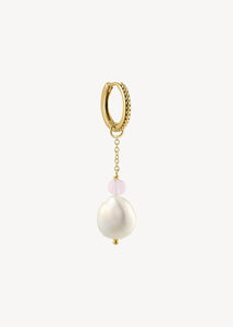 Mazu charm with Pearl og Rose Quartz - gold plated