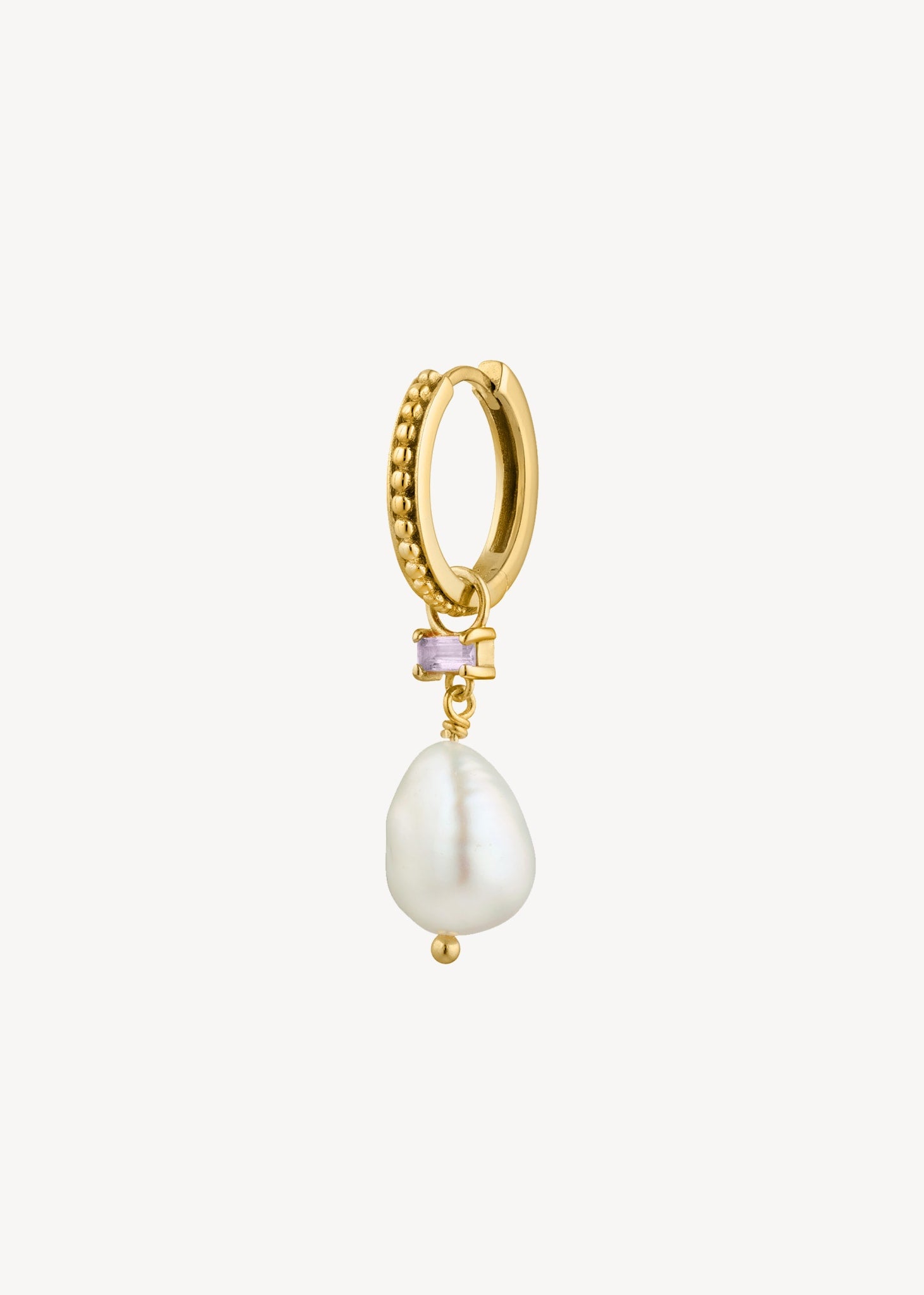 Takumi charm with Pearl and Rose Quartz - gold plated