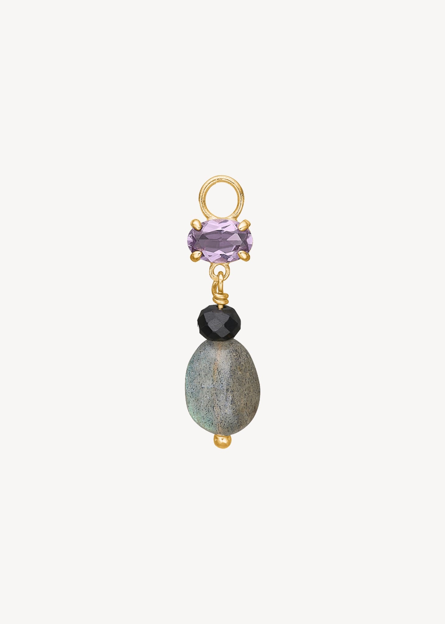 charm til øreringe i guldbelagt sterling sølv med ægte ametyst, spinel og labradorit ædelsten, perfekt gave til hende og til at designe dine egne øreringe med hoops og charms 