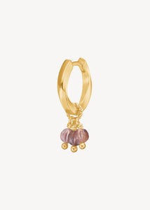 Triad charm with Pink Spinel - gold plated