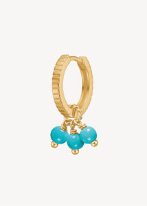 Triad charm with Turquoise - gold plated