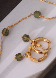 Xenia charm with Green Garnet 1 pc - gold plated