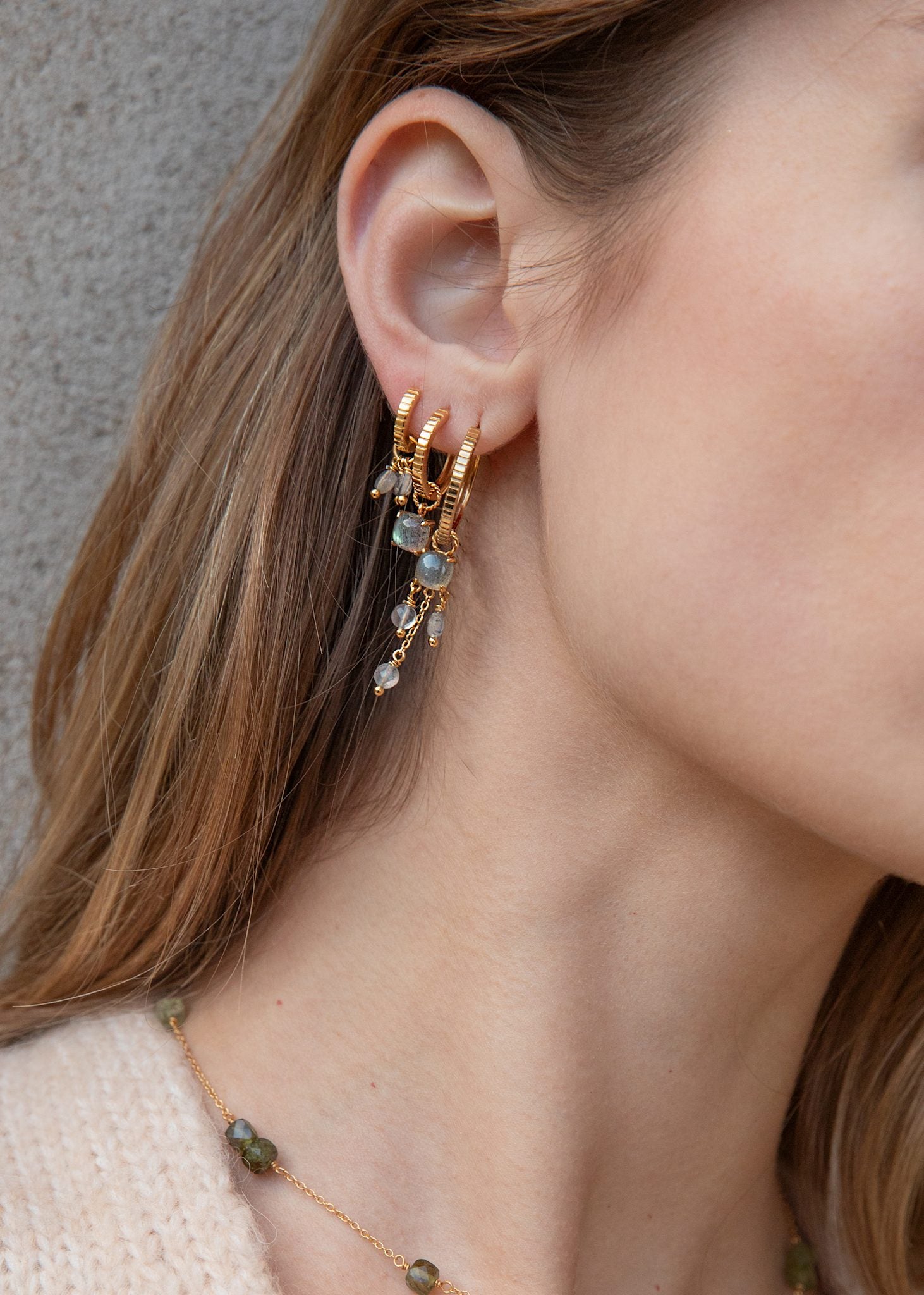 Pinstripe hoop 1cm - gold plated