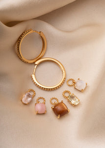 Valentine charm with Rose Quartz - gold plated