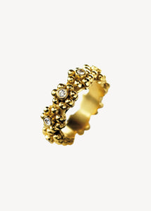 Flora ring with zirconia - gold plated