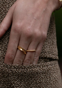 Braid ring - gold plated