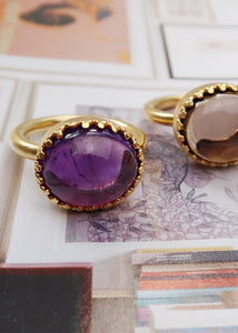 Ceos ring with Amethyst - gold plated