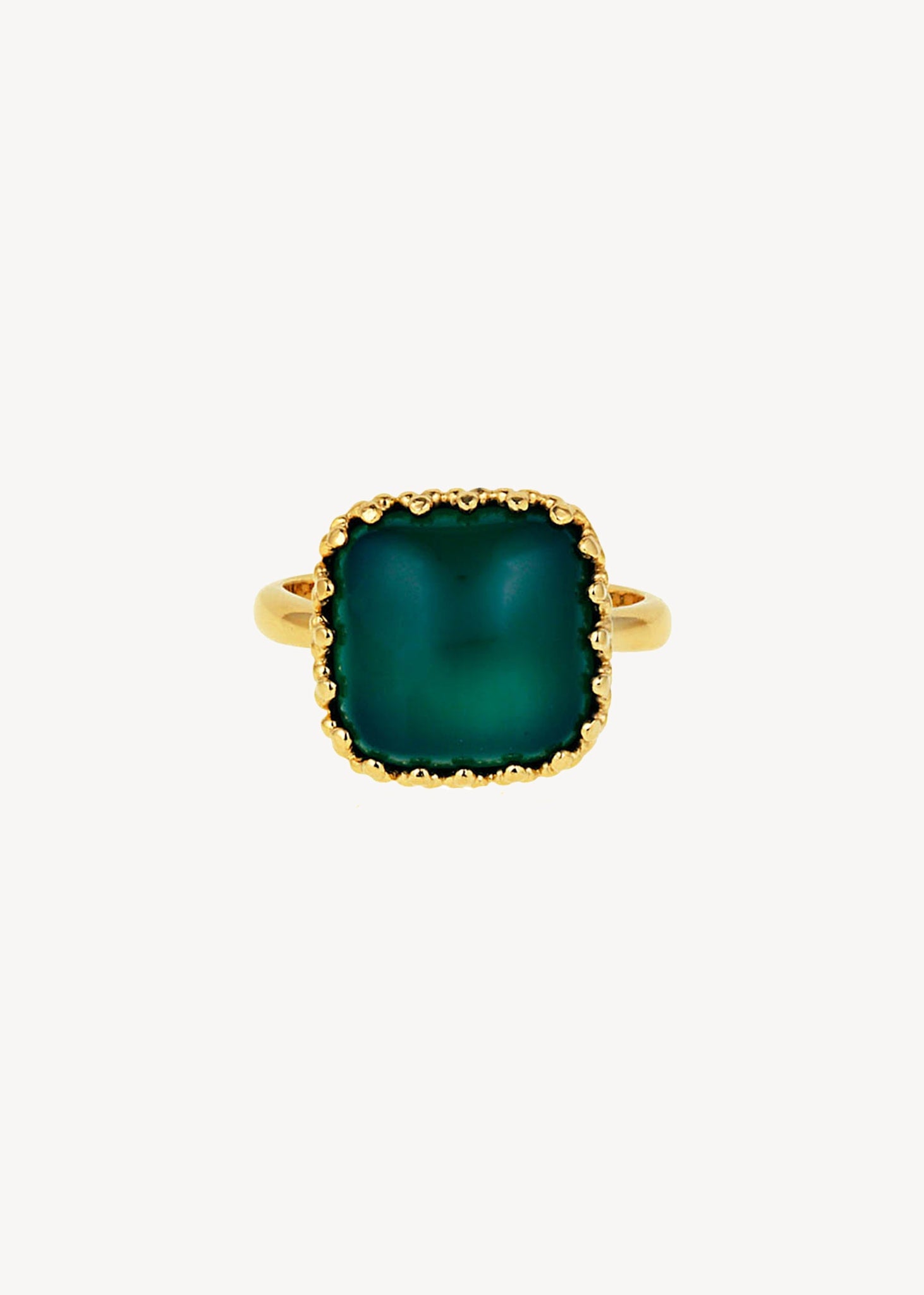 Lauren ring with Green Agate - gold plated