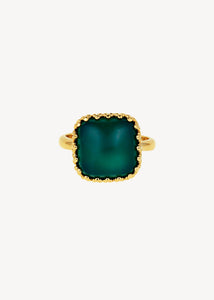 Lauren ring with Green Agate - gold plated