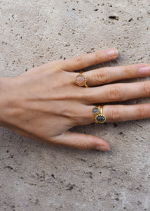 Lana ring with Grey Moonstone - gold plated