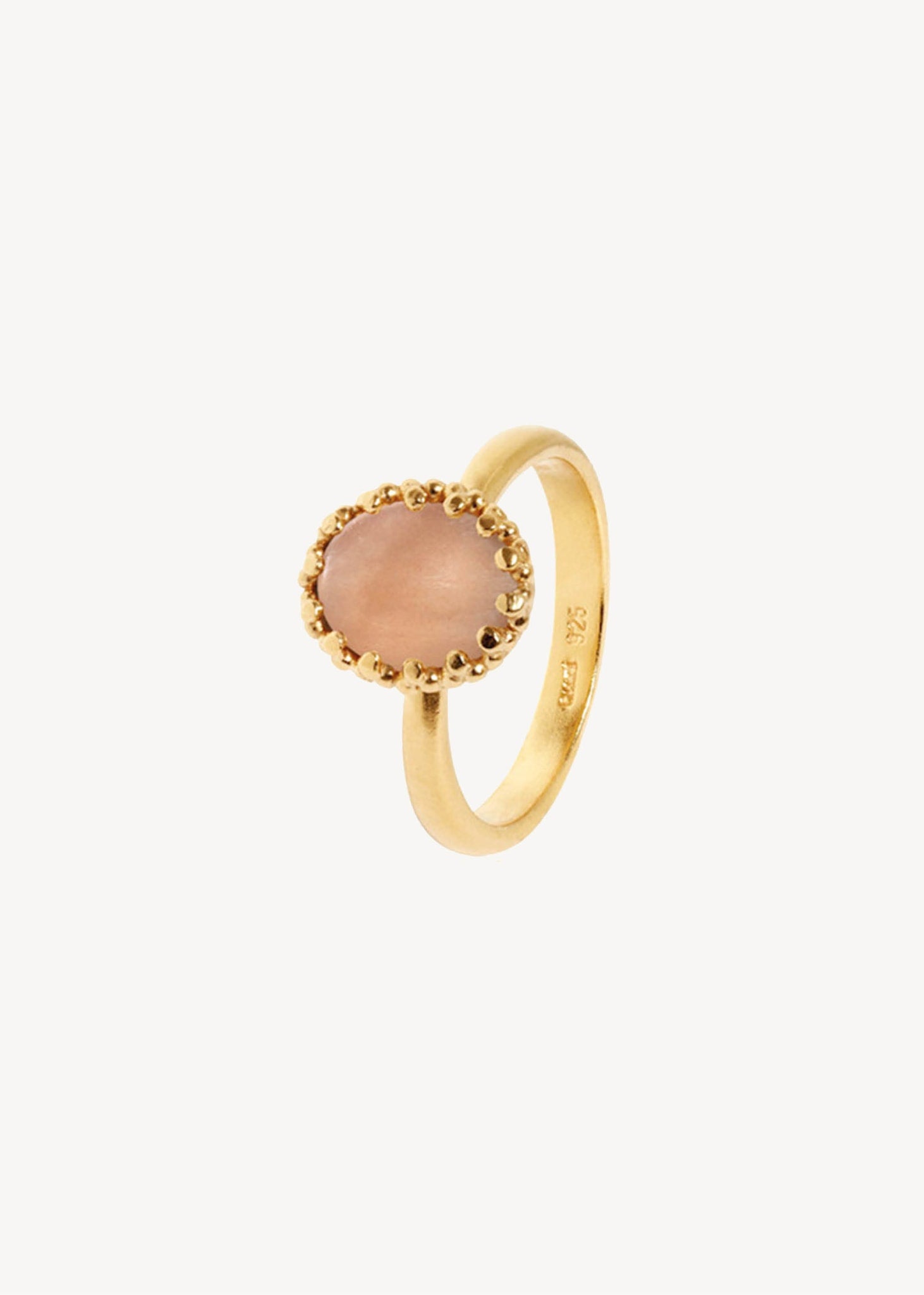 Lana ring with Sand Moonstone - gold plated