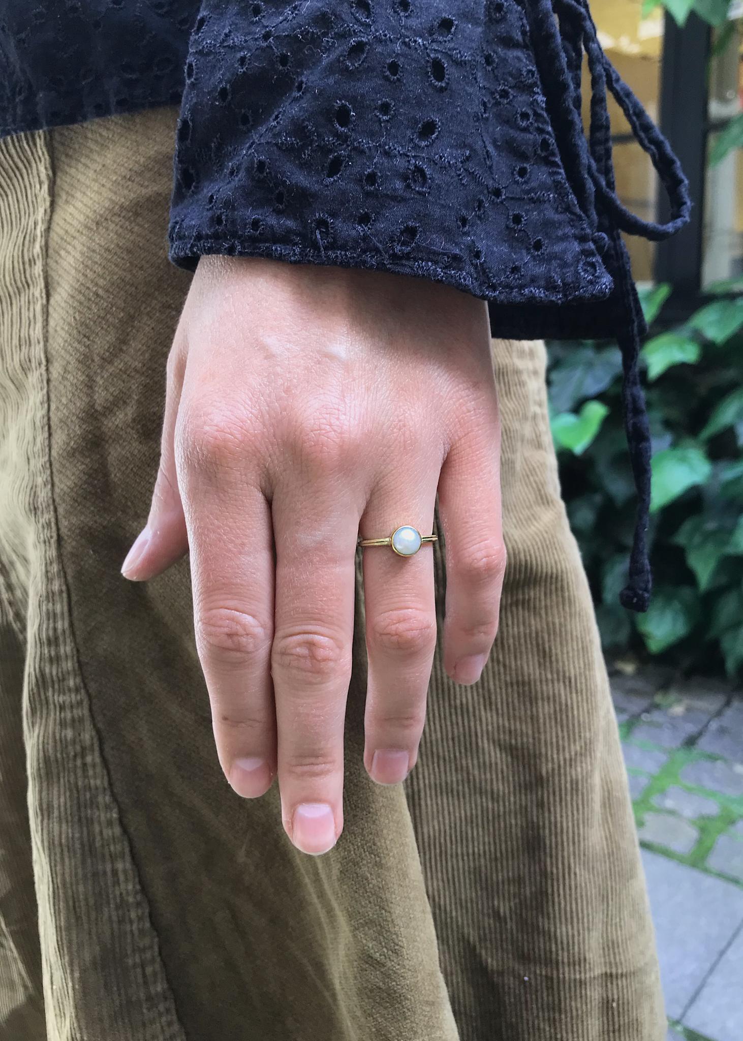 Archive ring with Pearl - gold plated