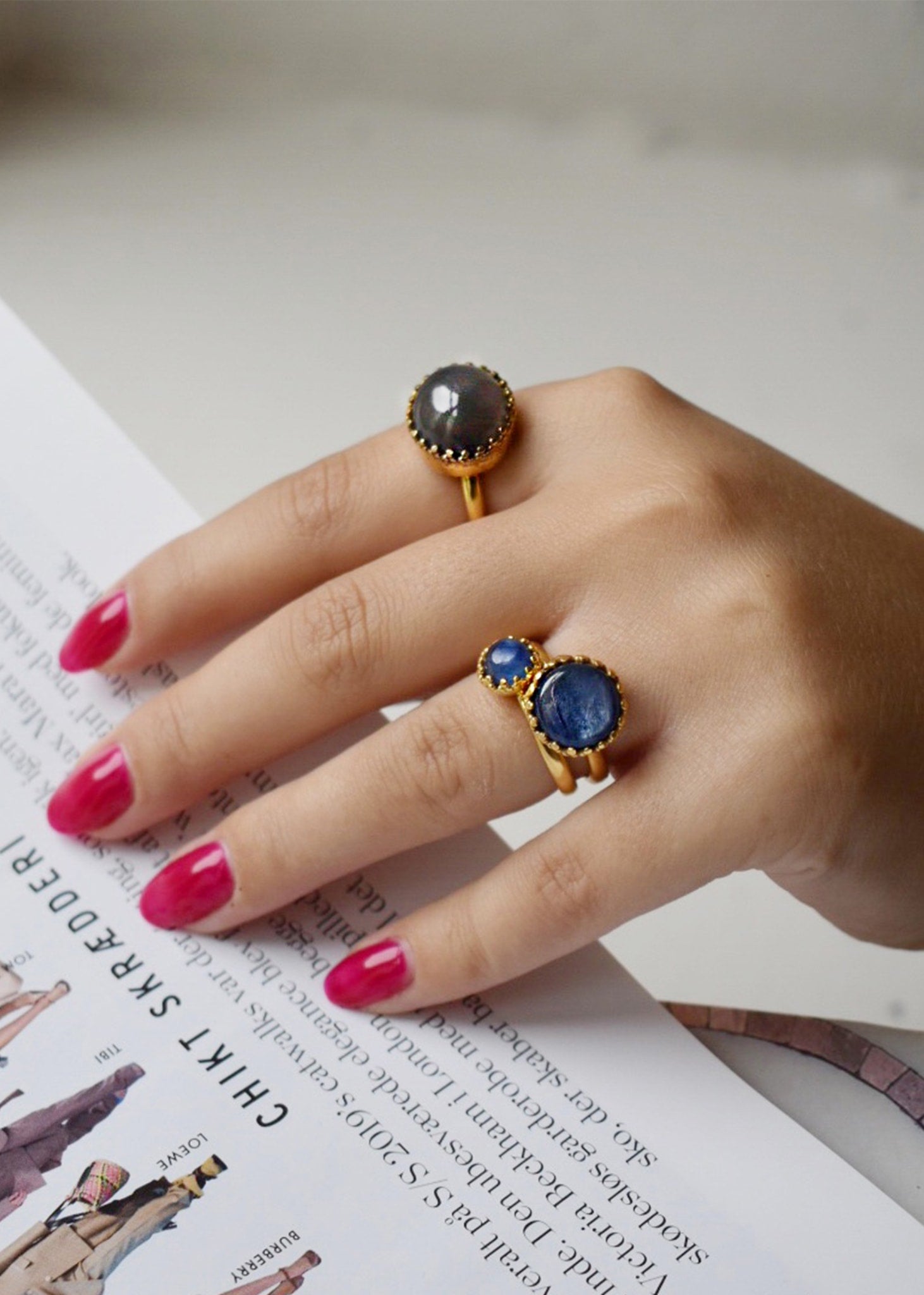 Aelia ring with Kyanite - gold plated