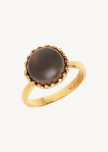 Aelia ring with Smokey Quartz - gold plated