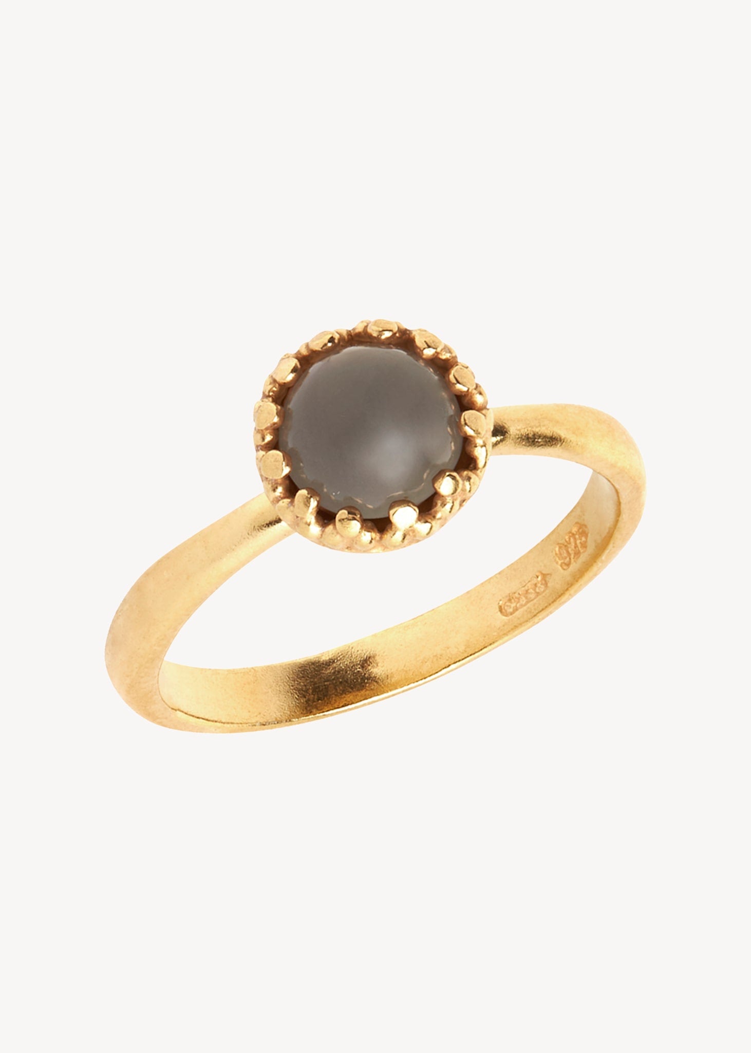 Zoë ring with Grey Moonstone - gold plated