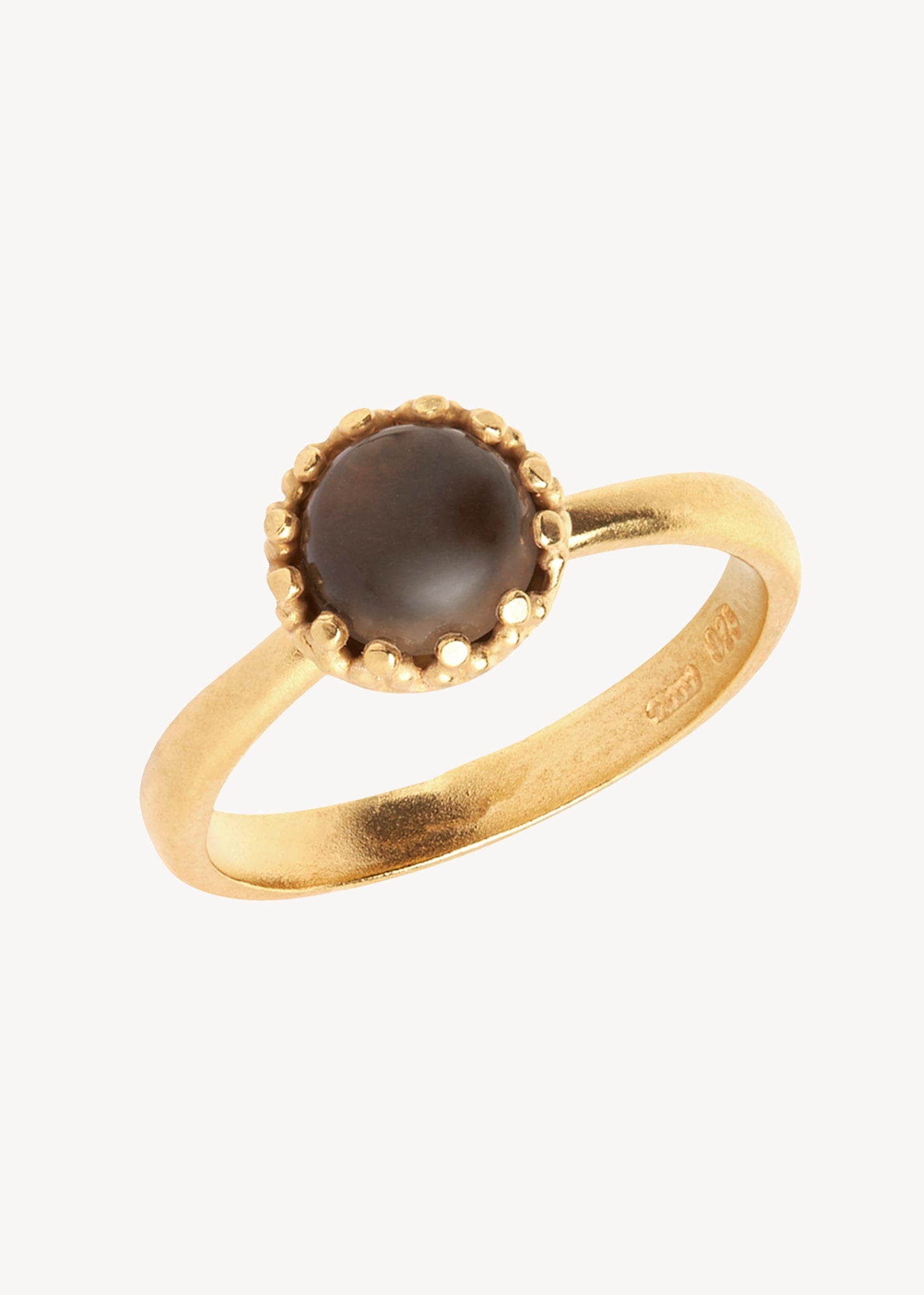 Zoë ring with Smokey Quartz - gold plated