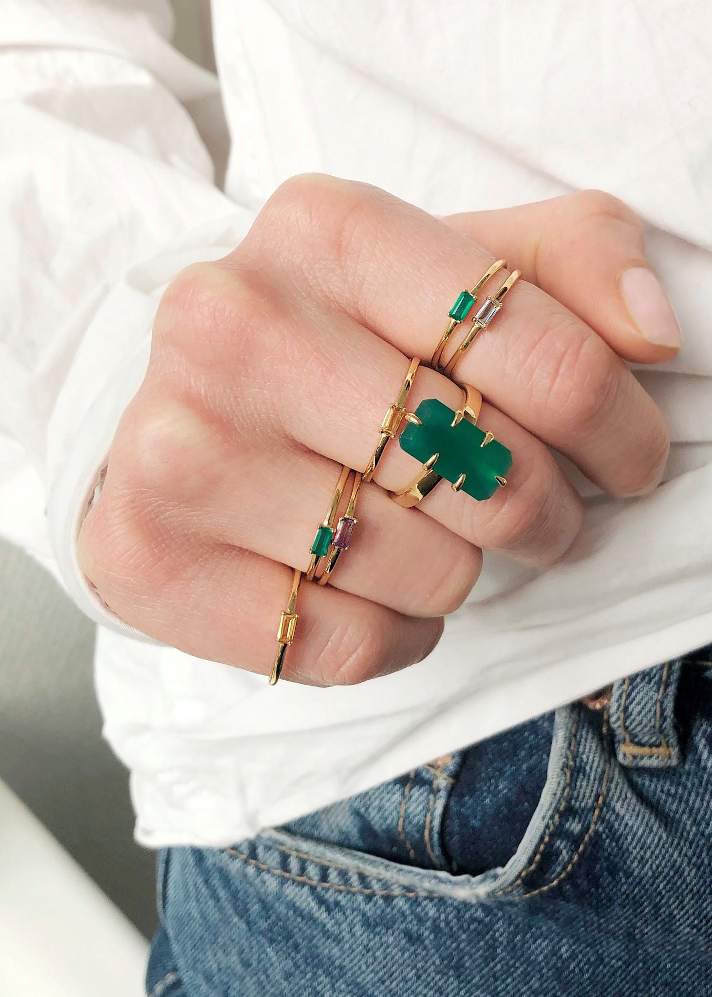 Confetti ring with Citrine - gold plated