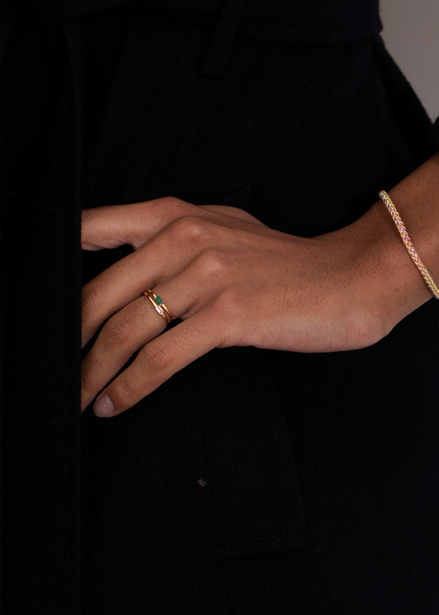 Confetti ring with Rose Quartz - gold plated