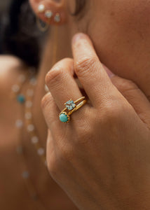 Delphine ring with Blue Topaz - gold plated