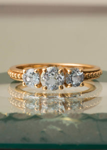 Valentine ring with Blue Topaz - gold plated