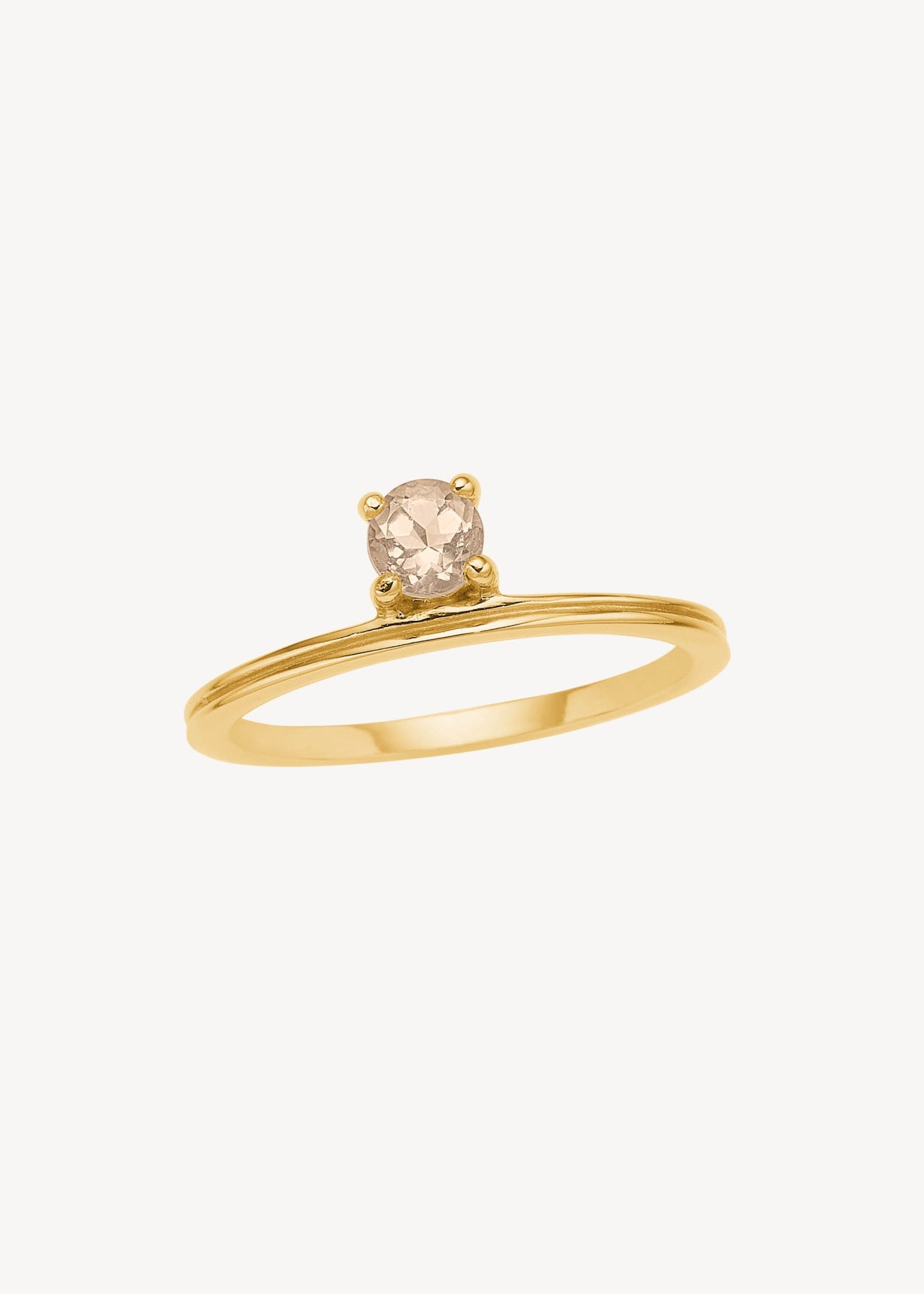 Unicorn ring with Champagne Quartz - gold plated