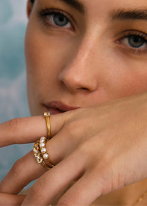 Olalla ring with Prasiolite - gold plated