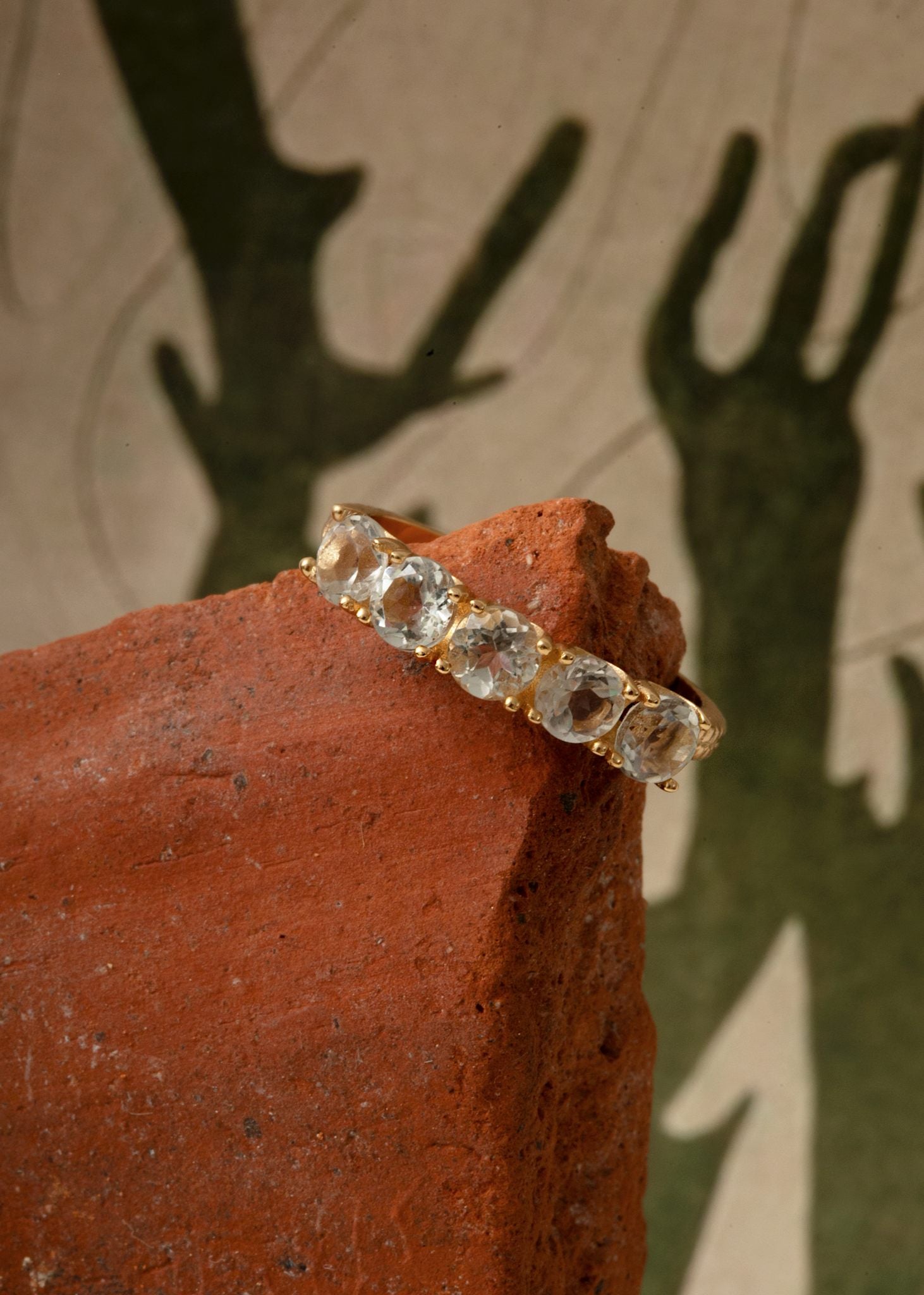 Blixen ring with Prasiolite - gold plated