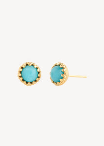 Archive ear studs with Amazonite - gold plated