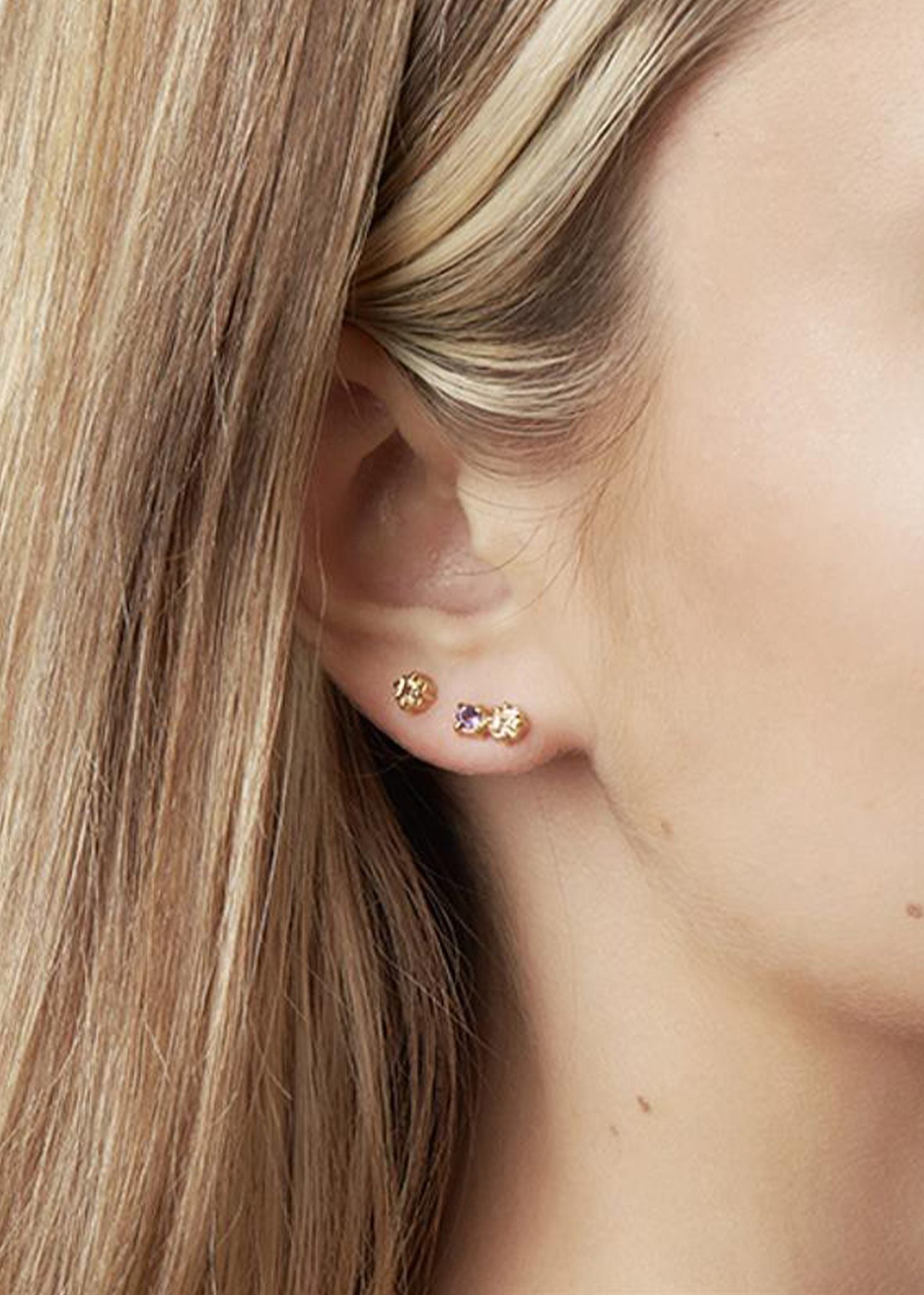 Nina ear stud with Citrine - gold plated