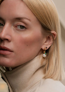 Balloon charm with white Pearl - gold plated