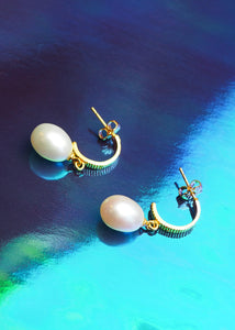 Margot earrings with Pearl - gold plated