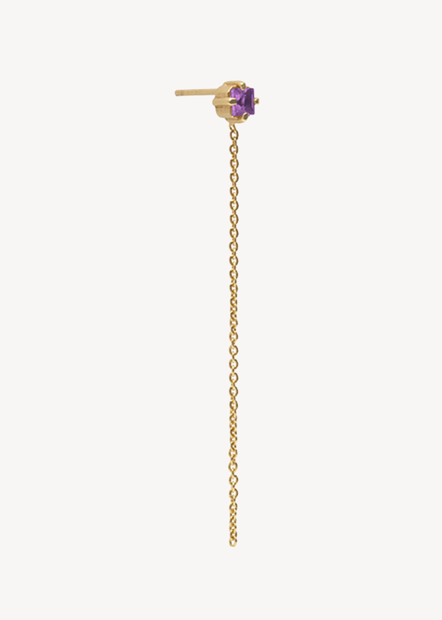 Ariana ear stud with Amethyst - gold plated