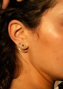 Candy ear studs with Green Agate - gold plated