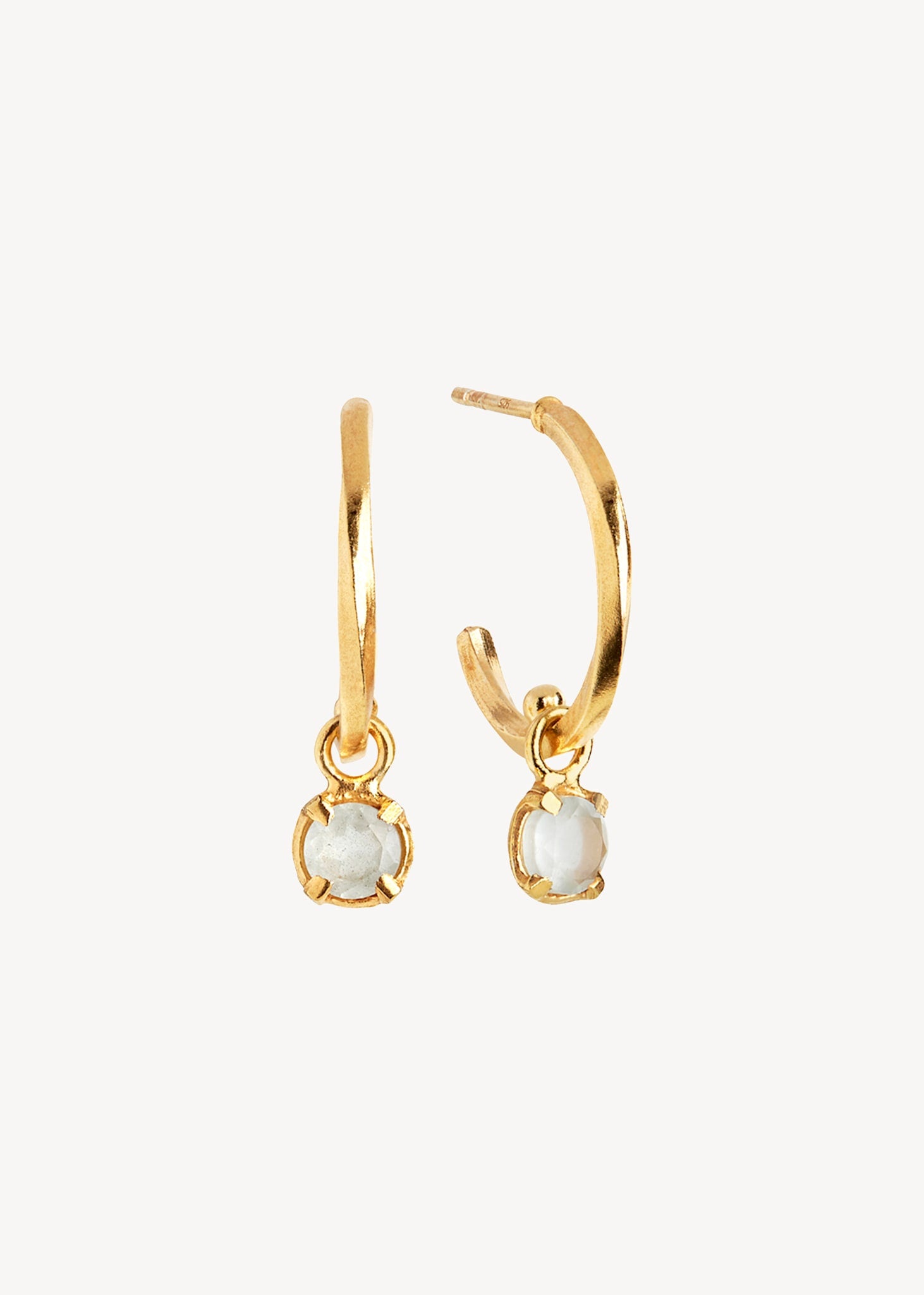 Ayla hoops with Aquamarine - gold plated
