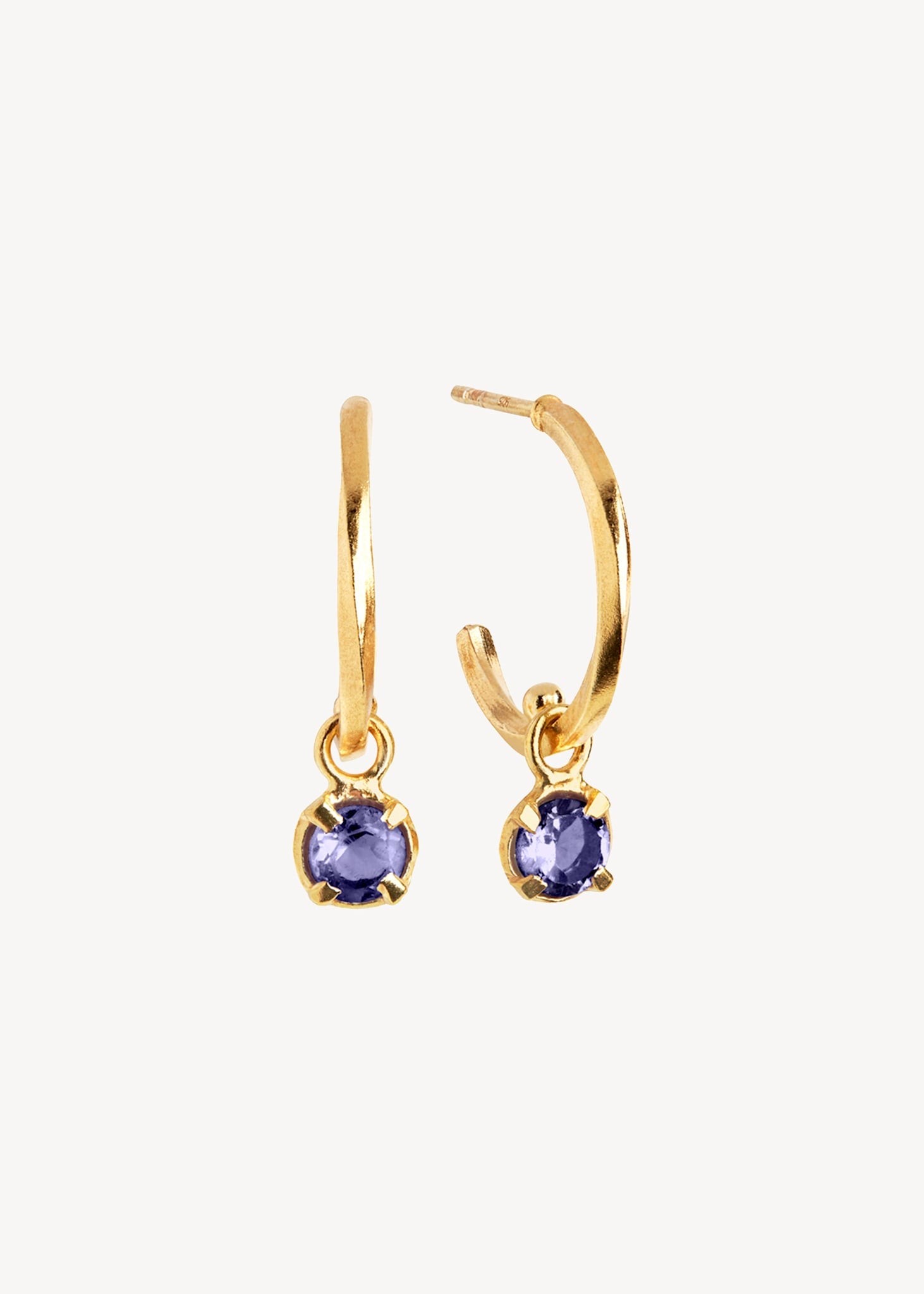 Ayla hoops with Iolite - gold plated