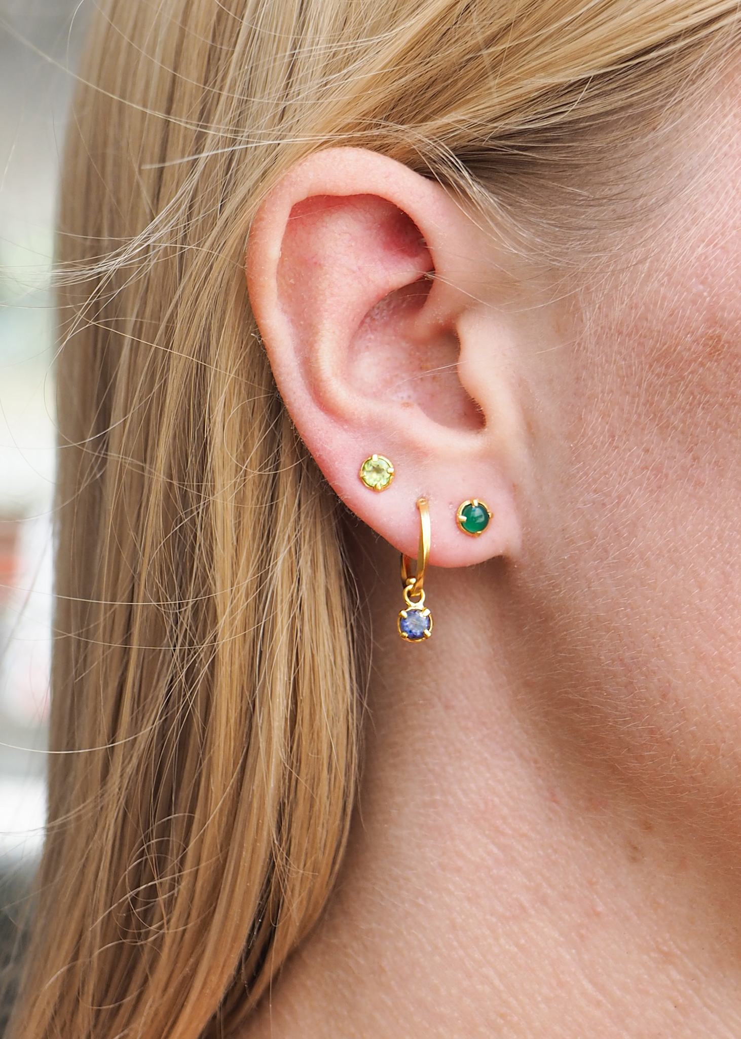 Ayla hoops with Iolite - gold plated