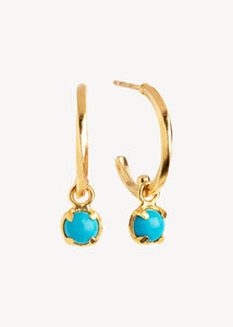 Ayla hoops with Turquoise - gold plated