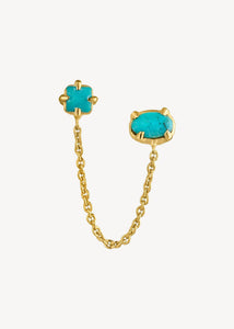 Phoebe ear stud with Turquoise - gold plated