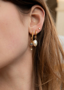 Balloon charm with white Pearl - gold plated