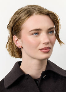 Phoebe ear stud with Rose Quartz and Pearl - gold plated
