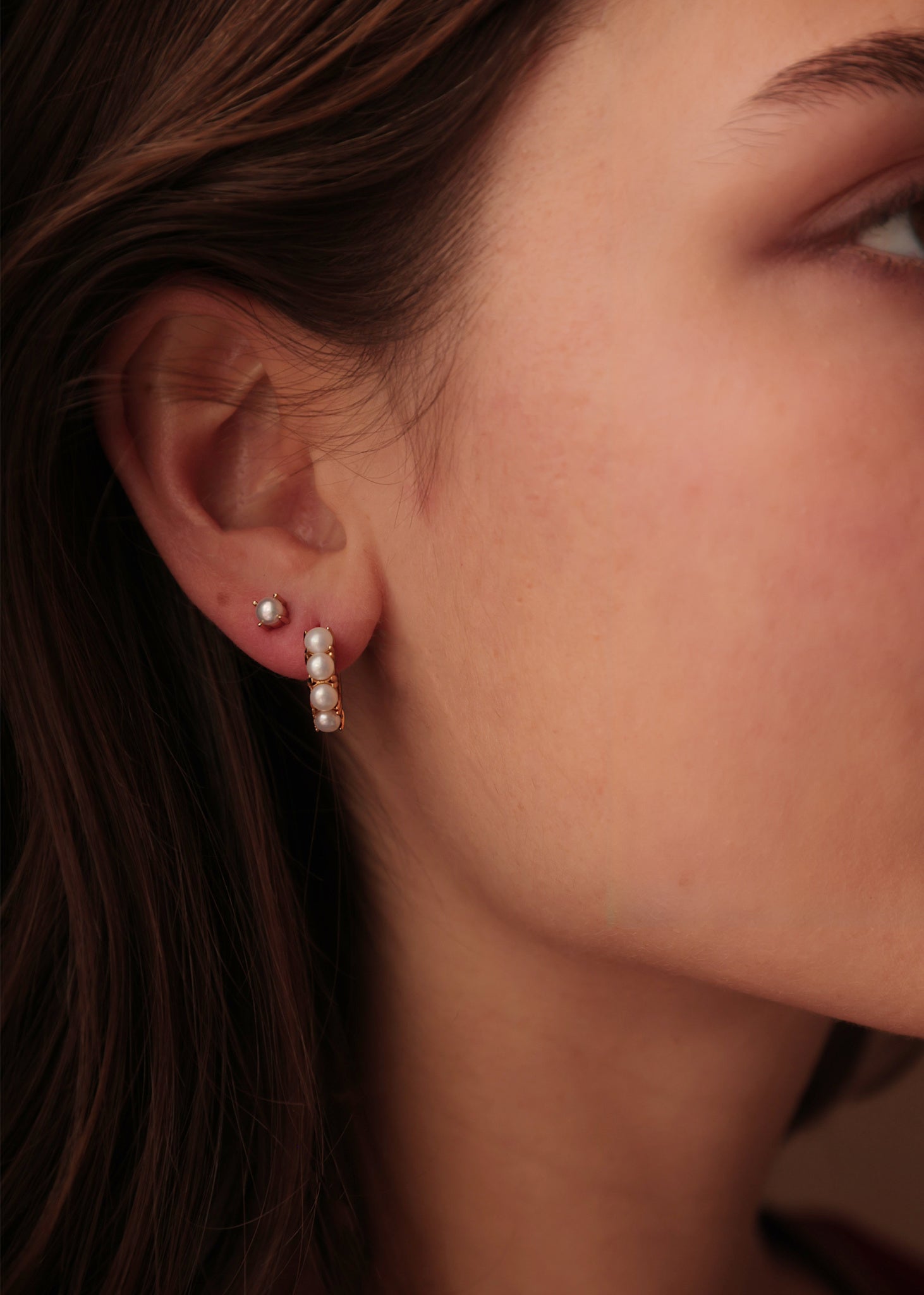 Lulu ear stud with Pearl - silver