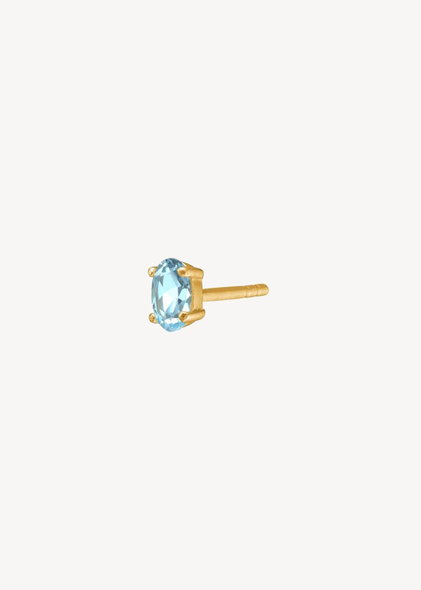 Esther ear stud with Blue Topaz - gold plated